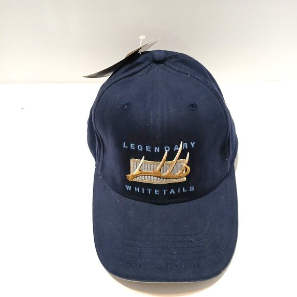 LEGENDARY WHITETAILS Cap Gold Embroidered Patch Blue Adjustable Snapback NWT - Picture 1 of 8